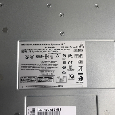 Br-6510dc-24-8 G-R Brocade 6510 San-Schakelaargelijkstroom Macht 24P 8GB SWL