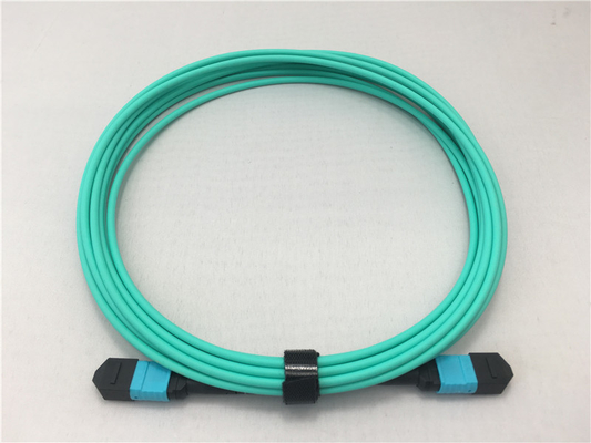 Aqua 1m het Type OFNP van MPO MPO Multimode kabel OM3 van de vezel optische boomstam