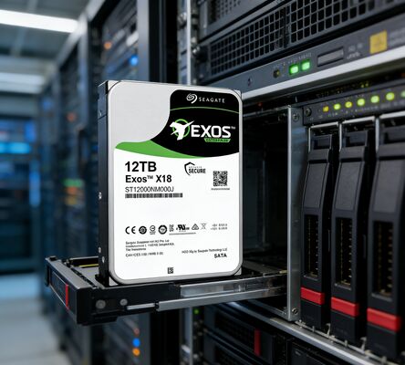 Seagate Exos X18 ST12000NM000J 12TB Interne harde schijf 7200 RPM 256MB Cache SATA 6Gb/s CMR Enterprise HDD voor 24/7 Server Storage