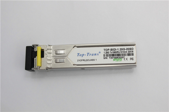 Toptransbidi 1.25G 1310nm 1550nm SFP Optische Zendontvanger 25Km